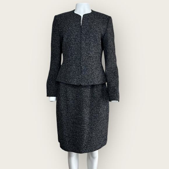 EUC | Jones New York | Tweed 2-Piece Blazer/Skirt Set | Gray | Size 10 - Picture 1 of 16